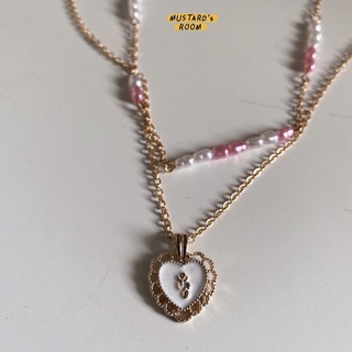 Happy heart necklace - สร้อยคอสองชั้น รูปหัวใจ