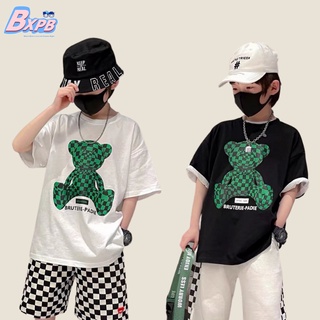 [BXPB] เสื้อยืดแขนสั้น ผ้าฝ้าย 100% พิมพ์ลาย ทรงหลวม แฟชั่นฤดูร้อน สําหรับเด็กผู้ชาย ผู้หญิง อายุ 4-15 ปี