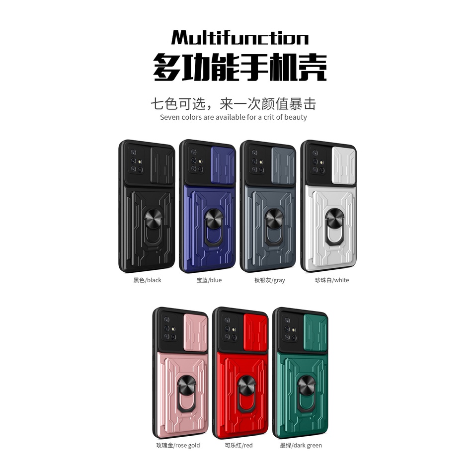 Luxury Shockproof Armor Case Samsung Galaxy A71 A51 A31 A21S A50S A30S A20S A10S A50 4G Card Holder Stand Cover ราคา ถูกที่สุด ดีลบีเคเค แกลเลอรีภาพที่ 4