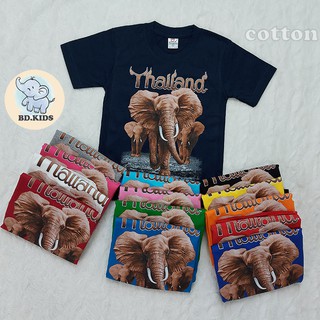 เสื้อยืดเด็กสกรีนลายช้าง (พร้อมส่ง) เสื้อยืดสีสกรีนคอตตอน (คอมบ์)100% ใส่สบายผิว เสื้อยืดลายไทยแลนด์ เสื้อยืดเด็กน่ารักม