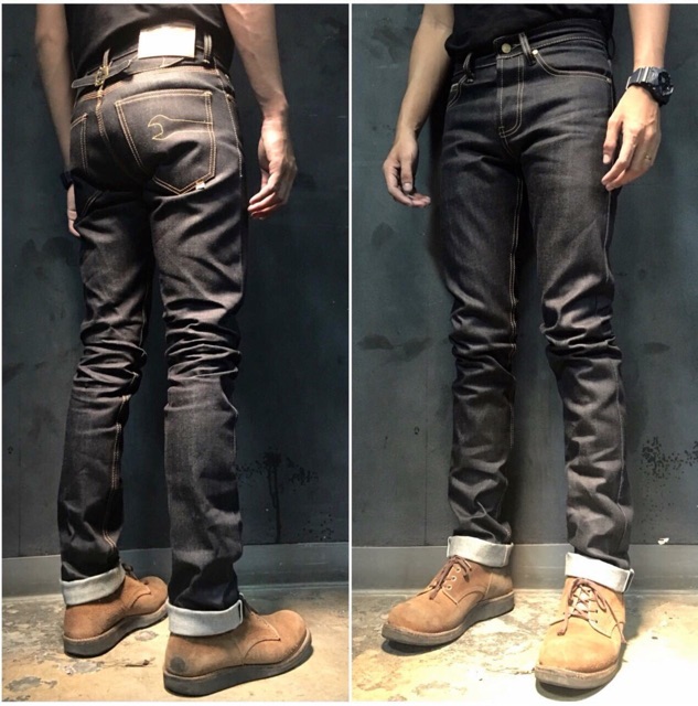 GRB001 Belt (14/GL)Limited กางเกงยีนส์ขายาว ทรงกระบอกเล็กMens Selvedge Denim(Gasoline & Garage)ปั๊มน