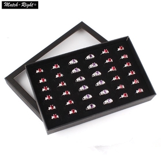 Large Paper Jewelry Box with Window PVC Cover Sponge 36pcs Ring Display Set Jewelries Storage Case