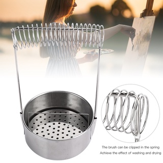 Brush Washer Cleaner Uncovered Stainless Steel Oil Painting Pen Straight Washing Barrel Holder