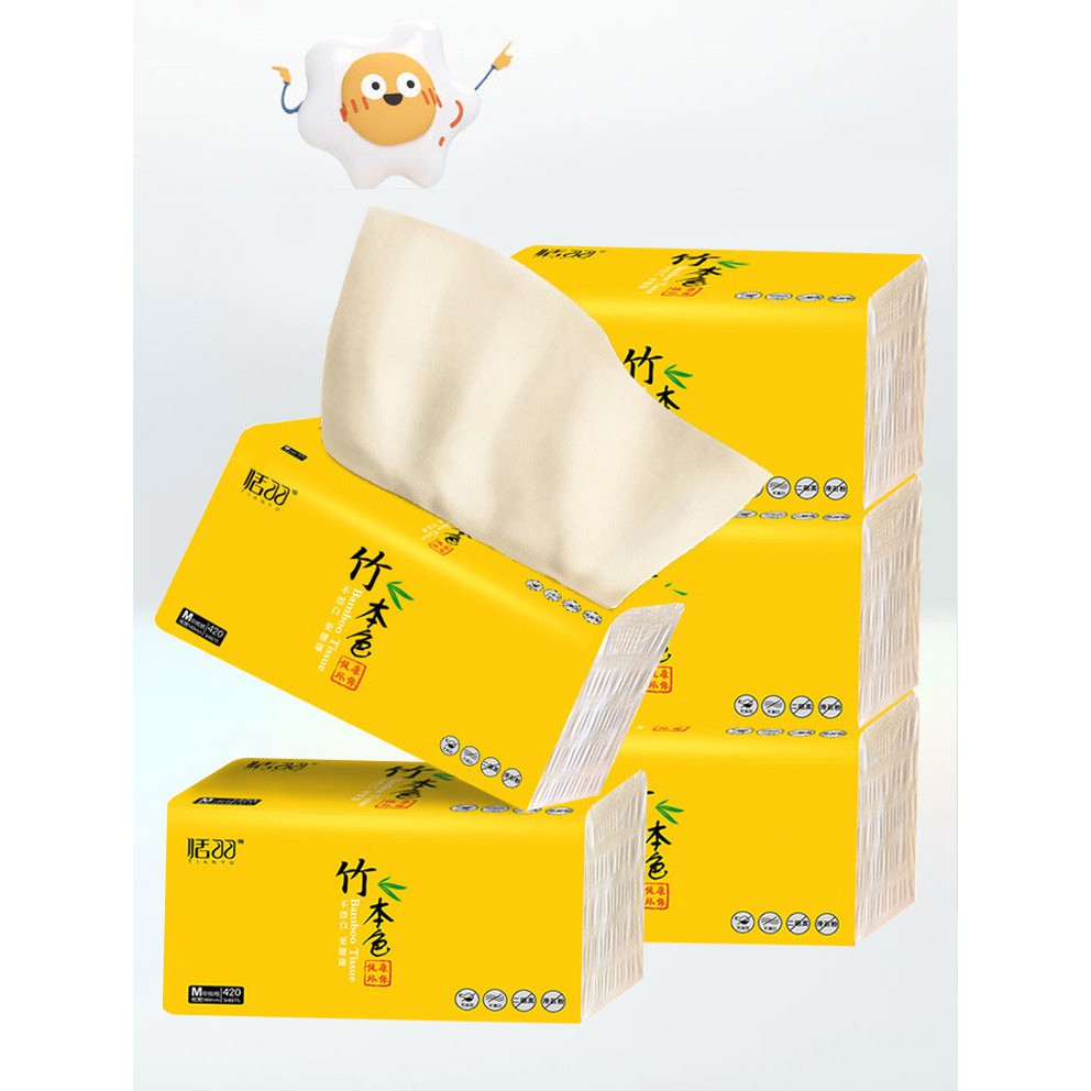 ทิชชู่ไม้ไผ่ธรรมชาติ 420 แผ่น เหนียวนุ่มไม่ขาดง่าย พกพาสะดวก พร้อมใช้งานทุกเวลา - รูปที่ 6