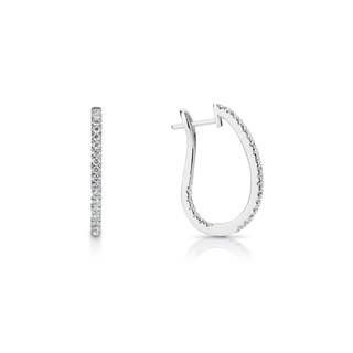 ต่างหูเพชร CLASSIC U  HOOP EARRINGS (L) (EC118)