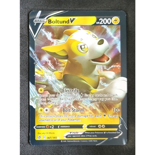 Boltund V Card พัลส์วัน 067/192 Pokemon Card Gold Flash Light (Glossy) ภาษาอังกฤษ