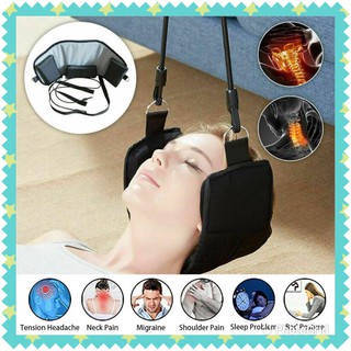 บรรเทาอาการปวดคอ ( ผ้าดึงคอเทาดำ+ถุง ) Hammock สนับสนุน Massager อุปกรณ์รอกดึงคอ Stretcher ดึงคอ พยุงคอ ที่ดึงคอ แก้ปวดค