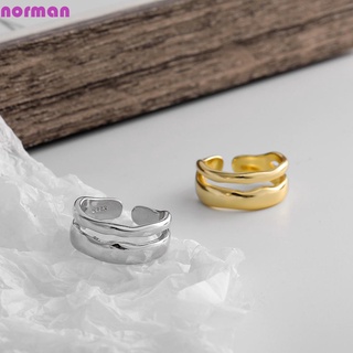 Norman แหวนแฟชั่น แบบเปิด ปรับได้ สองวงกลม เท่ อินเทรนด์ อุปกรณ์เสริม สําหรับงานปาร์ตี้