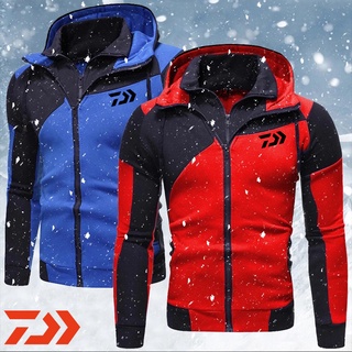 Daiwa เสื้อแจ็กเก็ต เสื้อฮู้ดดี้ ผ้าฝ้าย แบบหนา มีซิป สีพื้น ให้ความอบอุ่น เหมาะกับฤดูใบไม้ร่วง และฤดูหนาว สําหรับผู้ชาย 2023