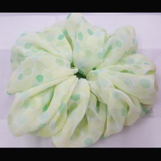พร้อมส่ง โบว์โดนัทจัมโบ้ผ้าชีฟองลายจุด