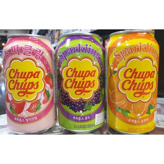 น้ำอัดลมเกาหลี Sparking Chupa Chups (ตราจูปาจุ๊ปส์) 345ml.