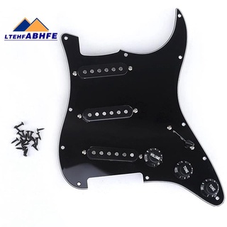 Single Coil SSS Electric Guitar Pickguard Pickup Loaded Prewired Scratch Plate 11 Holes 3Ply for ST SQ Guitar