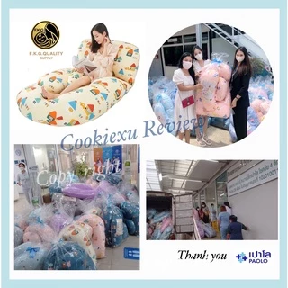 Cookiexu หมอนคนท้อง หมอนคนเหงา ผ้าคอตตอน-กำมะหยี่เนื้อนิ่ม ผลิตในไทย (GP01) แถมหมอนรองหลัง