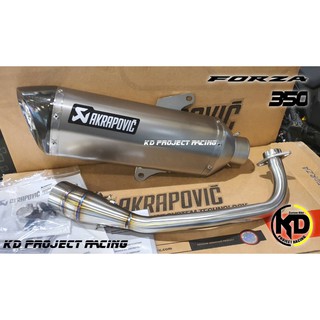 ท่อ Akrapovic titanium slip on แท้ 100% พร้อมคอฟลูlสแตนเลส Honda Forza 300