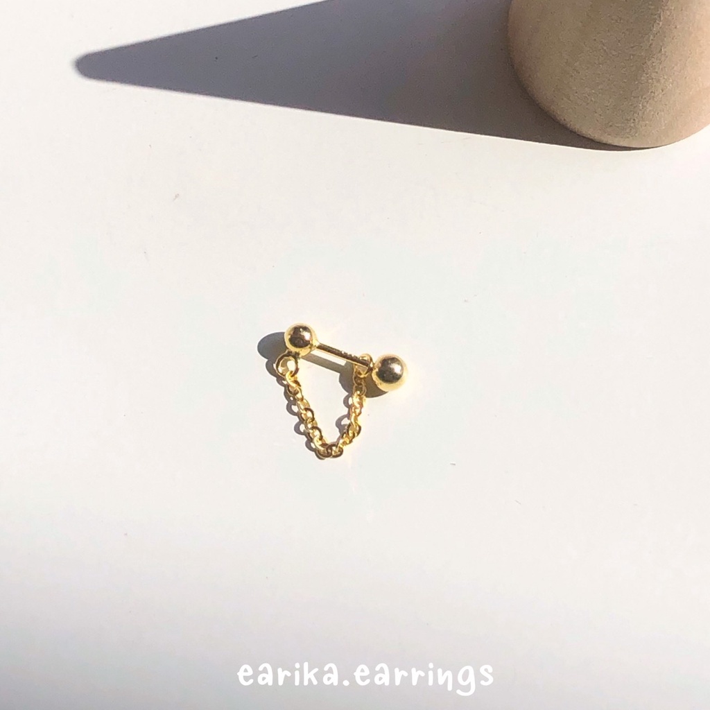 earika.earrings – one chain piercing จิวหูโซ่ห้อยเส้นเดียวเงินแท้ (มีให้เลือกสองสี) เหมาะสำหรับคนแพ้ง่าย ราคา ถูกที่สุด ดีลบีเคเค แกลเลอรีภาพที่ 3