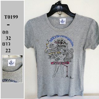 เสื้อยืดแบรนด์แท้ มือสอง ไซด์ - อก 32 ยาว 22 รหัส T0199