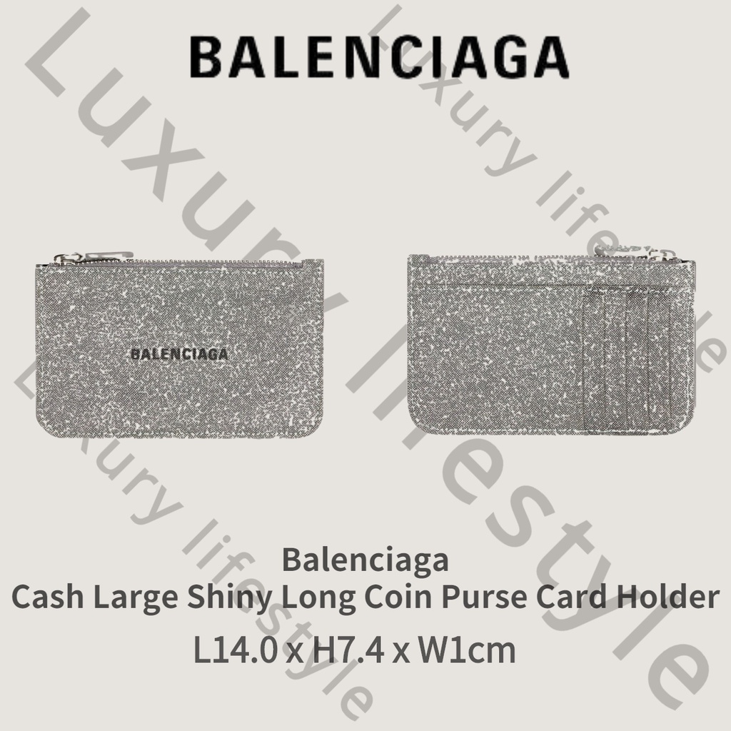 Balenciaga Cash Large Shiny Long Coin Purse Card Holder/Balenciaga 