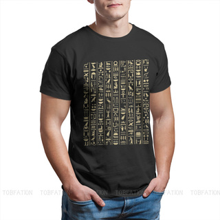 Egyptian Ancient Egypt Culture &amp; Gold Hieroglyphics Tshirt Crewneck T Shirt Tees Pure Short Sleeve