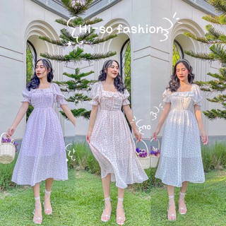 H695-3 เดรส ผ้าชีฟอง Hi-so fashion