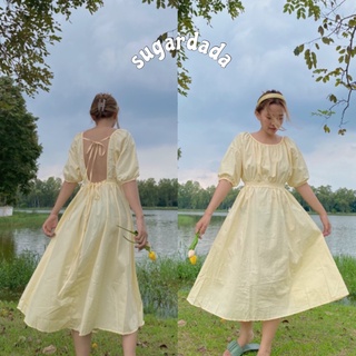 sugardada(พร้อมส่ง)🍓🧀Minimal Oversize Dress🧀🍓เดรสเกาหลีสุดคิ้ว สไตล์เดรสมินิมอล โชว์หลัง ผูกปรับระดับได้ น่ารักละลาย