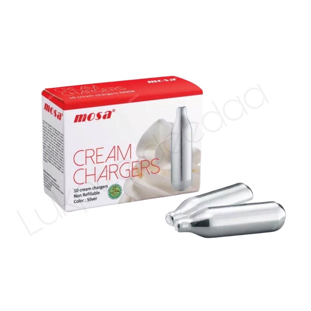 ส่งเร็ว แก๊ส MOSA Cream Chargers แก๊สวิปปิ้งครีม 1กล่อง บรรจุ 10 หลอด มีปลายทาง