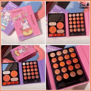 MC5039 พาเลทแต่งตากระเป๋า รูปปกยูนิคอนร์ MILA COLOR​ Eyeshadow อายแชโดว์​ บ​ลัช​ออน​ ลิปสติก​ คิ้ว​ฝุ่น