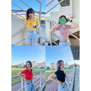 🧧เสื้อครอปเชิ้ต ผ้าร่องหนาอย่างดี🧧