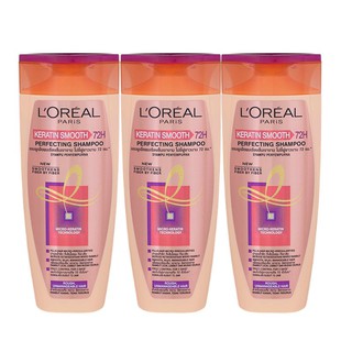 Loreal ลอรีอัล ปารีส เคราติน สมูท แชมพู ขนาด 130ml แพ็คละ3ขวด Shampoo