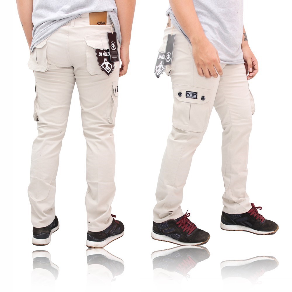 Sm KLR cream cargo Pants - กางเกงคาร์โก้ยอดนิยม OK061119ซีเอส5