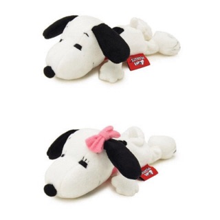 แท้ 100% จากญี่ปุ่น ตุ๊กตา พีนัทส์ สนูปปี้ &amp; เบล Peanut Snoopy &amp; Bell Soft Bean Plush Doll