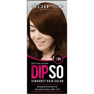 น้ำยาย้อมผม ดิ๊พโซ่ Dipso V24 สีบลอนด์กลางมะฮอกกานีประกายน้ำตาลอ่อน