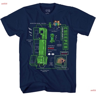 【HOT】so016 New COD มายคราฟ Minecraft Creeper Blueprint Big Boys Youth T-Shirt Licensed เสื้อยืดพิมพ์ลาย ผู้ชายและผู้หญิง