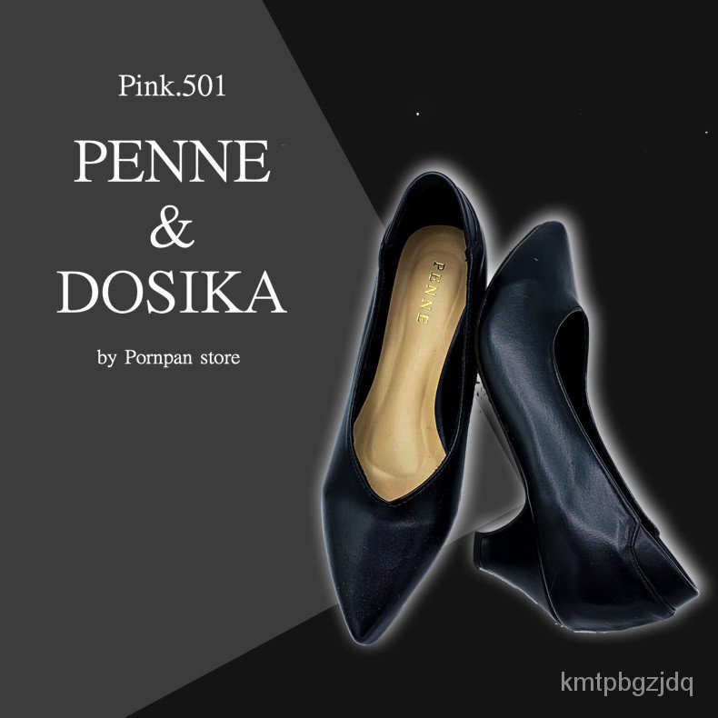 มีกันกัดในตัว PenneDosika รองเท้า คัชชู นักศึกษาทำงาน หัวแหลม รองเท้าหุ้มส้น ไซส์ 35-40 สินค้าพร้อมส่ง! Ptkx