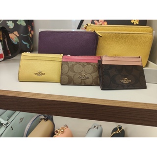 พร้อมส่ง แท้ 💯% กระเป๋า ใส่บัตร COACH MINI SKINNY ID CASE CARD SIGNATURE CANVAS