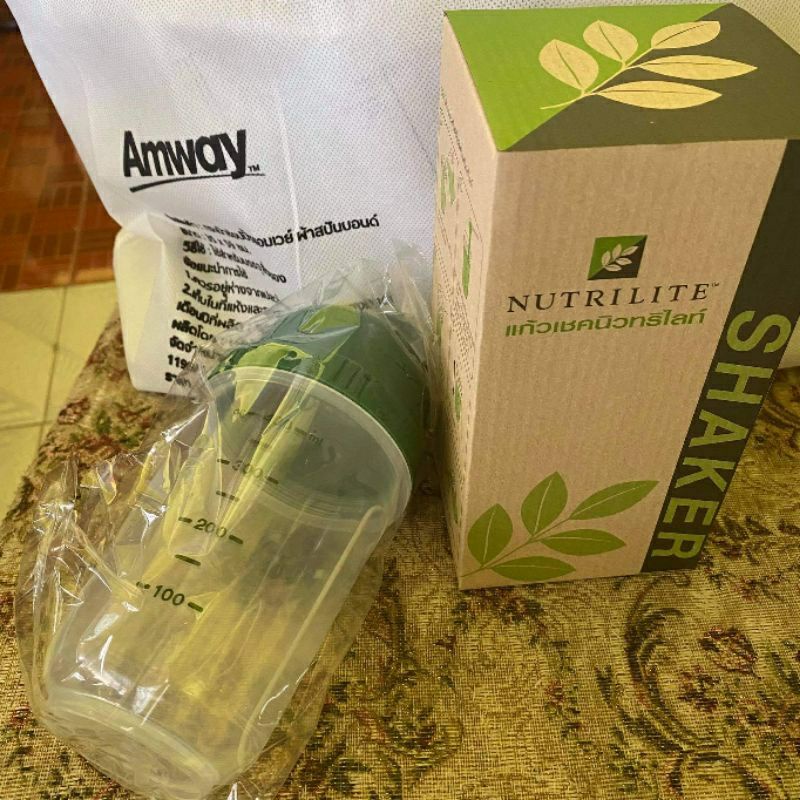 2 ขวด เปล่า Nutrilite bottle เชค shaker โปรตีน นิวทริไลท์ ชงเย็น แอมเวย์ amway ขนาด 350 มล