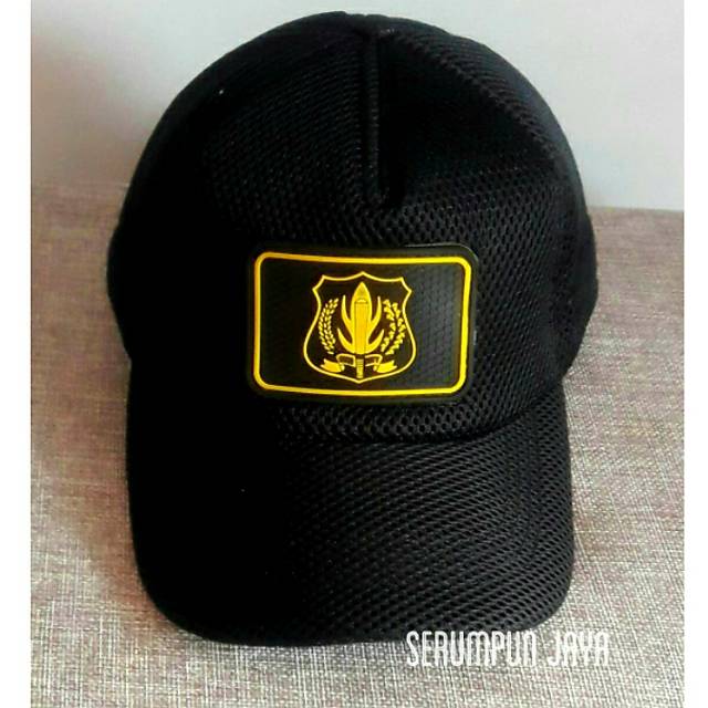 YELLOW LOGO DOUBLE MESH SECURITY HAT - VELCRO NET HAT + PATCH