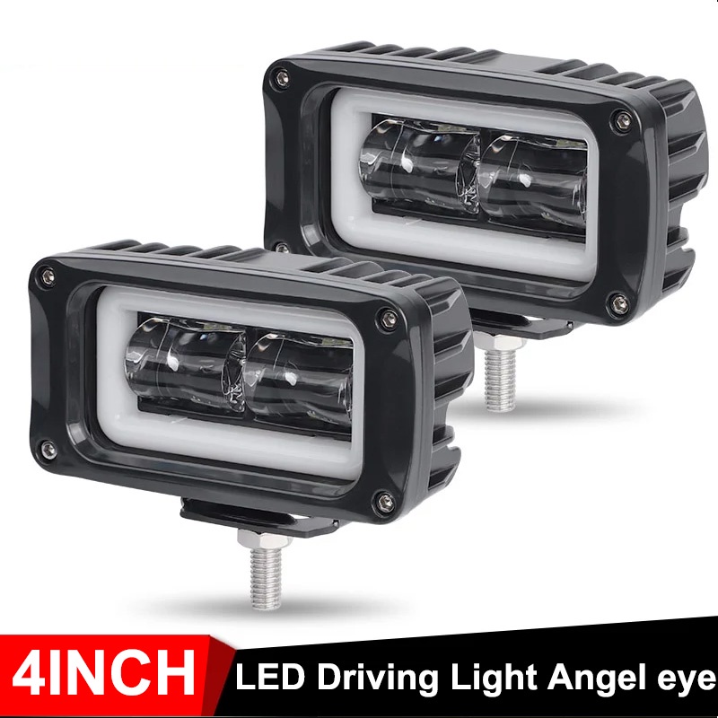 4 INCH Led Work Light Daytime Running Lights  LED Driving Light Angel eye 8D LENS 2000LM 20W 6000K F