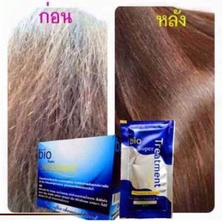*ยกลัง* Green Bio Super Treatment กรีน ไบโอ ซุปเปอร์ ทรีทเมนต์ ฟื้นฟูผมเสีย หลังการยืด ดัด ทำสี ขนาด 24ซอง (6กล่อง)