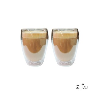 Double Wall Glass แก้วใส่น้ำ และ กาแฟ 2 ชั้น ขนาด 350 CC จำนวน 2 ใบ