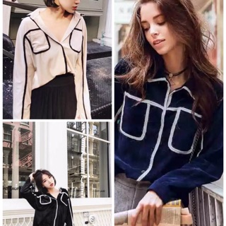 เสื้อเชิ้ตผ้ากำมะหยี่สไตล์เกาหลี
