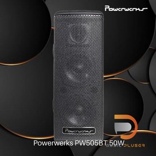 Powerwerks PW505BT 50W  (รุ่นใหม่)ลำโพงพร้อมมิกเซอร์และมีเพาเวอร์ในตัว มีชุดปรับ EQ 3 Band สามารถเชื่อมต่อผ่าน Bluetooth