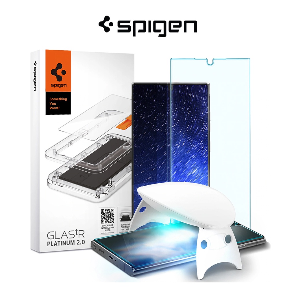 Spigen Galaxy S22 Ultra Glas.tR Platinum HD ถาด Samsung กระจกนิรภัยป ้ องกันหน ้ าจอ Scratch-proof Excellent Fit
