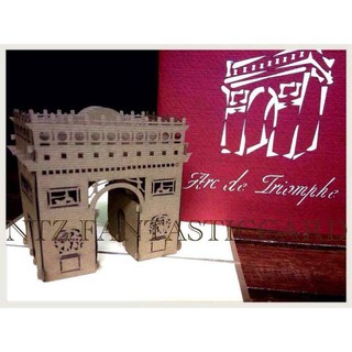 การ์ดป๊อปอัพ ประตูชัย (Arc de triumph pop up card) การ์ดปีใหม่การ์ดอวยพรปีใหม่ การ์ดวันเกิด พร้อมซอง