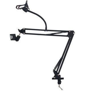 ขาจับโทรศัพท์และไมโครโฟนไลท์สด NB35S Professional Microphone Stand Holder Table Mounting with phone holder