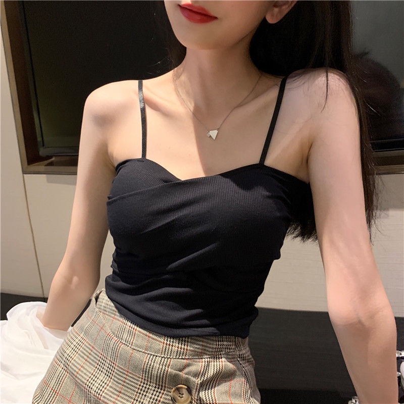 Spring and Summer Sexy Sneaky Design Cross Camisole Outer Wear Inner ...