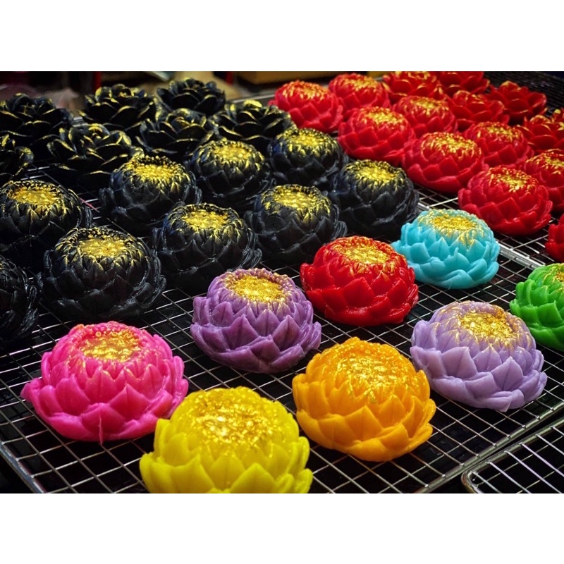 ขนมอาลัว ดอกบัว กุหลาบ อาลัวแป้งสด