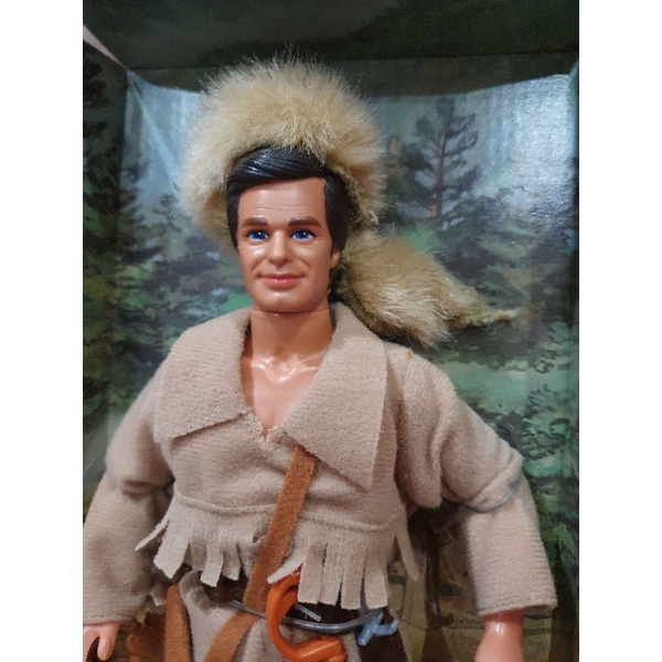 **กล่องชำรุด พลาสติกแตก** Rare Vintage Davy Crockett 12" Doll Action Figure 1993 Mattel w/Bowie Knif