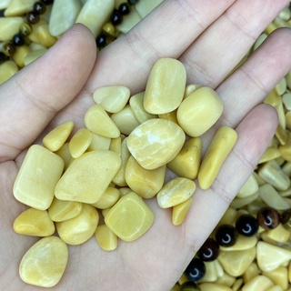 💎 หยกสีเหลือง Yellow Jade  100g. หิน เศษพลอย พร็อพถ่ายรูป หินประดับ แต่งตู้ปลา แต่งต้นไม้ วัถุมงคล