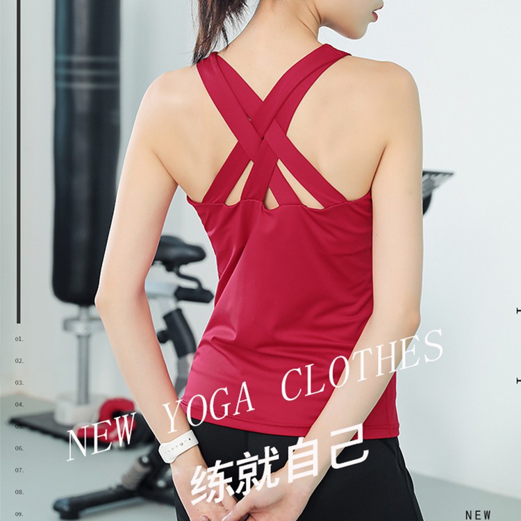 Women's Yoga Exercise Vest Cross Halter Lightweight Gym Sports Bra ...