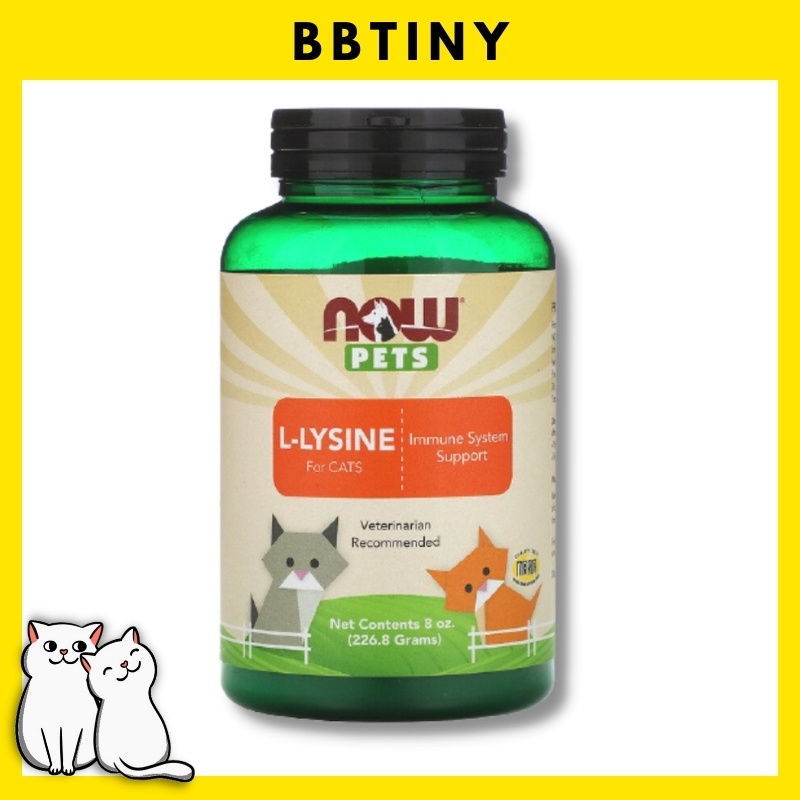 BBTINY - ไลซีน แมว Now Pets L-Lysine for Cats (226.8 g) อาหารเสริมแมว บำรุง เสริมสร้าง กระตุ้นภูมิคุ้มกัน (ชนิดผง)